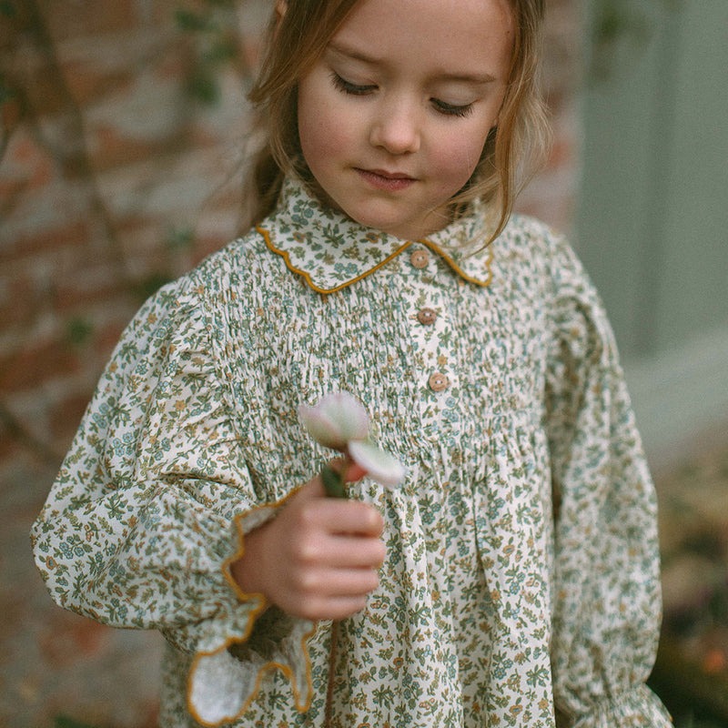 Marco Polo Dress | Oat Busy Wild Floral Organic Cotton