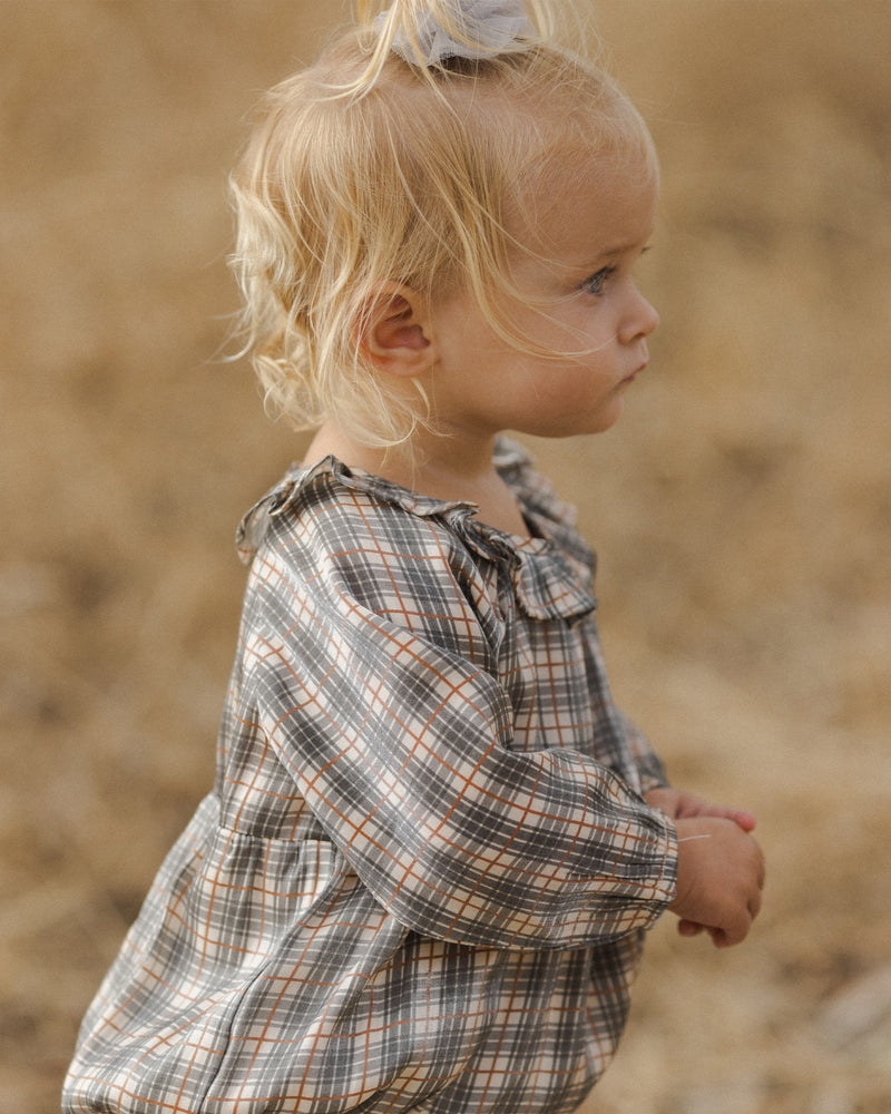 Adeline Romper || Holiday Plaid