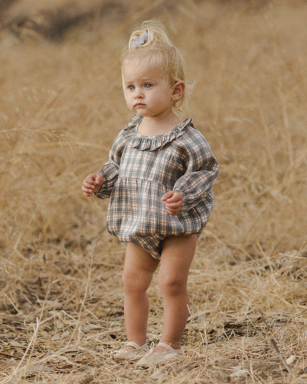 Adeline Romper || Holiday Plaid