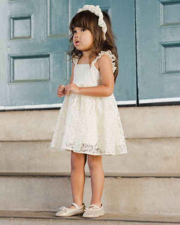 Mara Dress || Embroidered Daisy Tulle