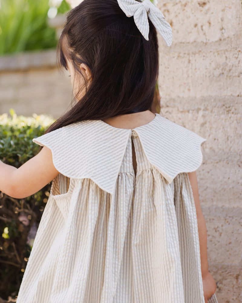 Florence Dress || Sage Stripe