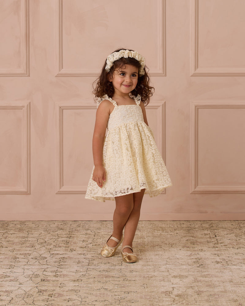 Mara Dress || Embroidered Daisy Tulle