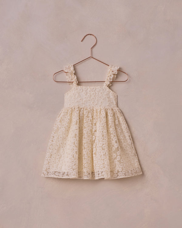 Mara Dress || Embroidered Daisy Tulle