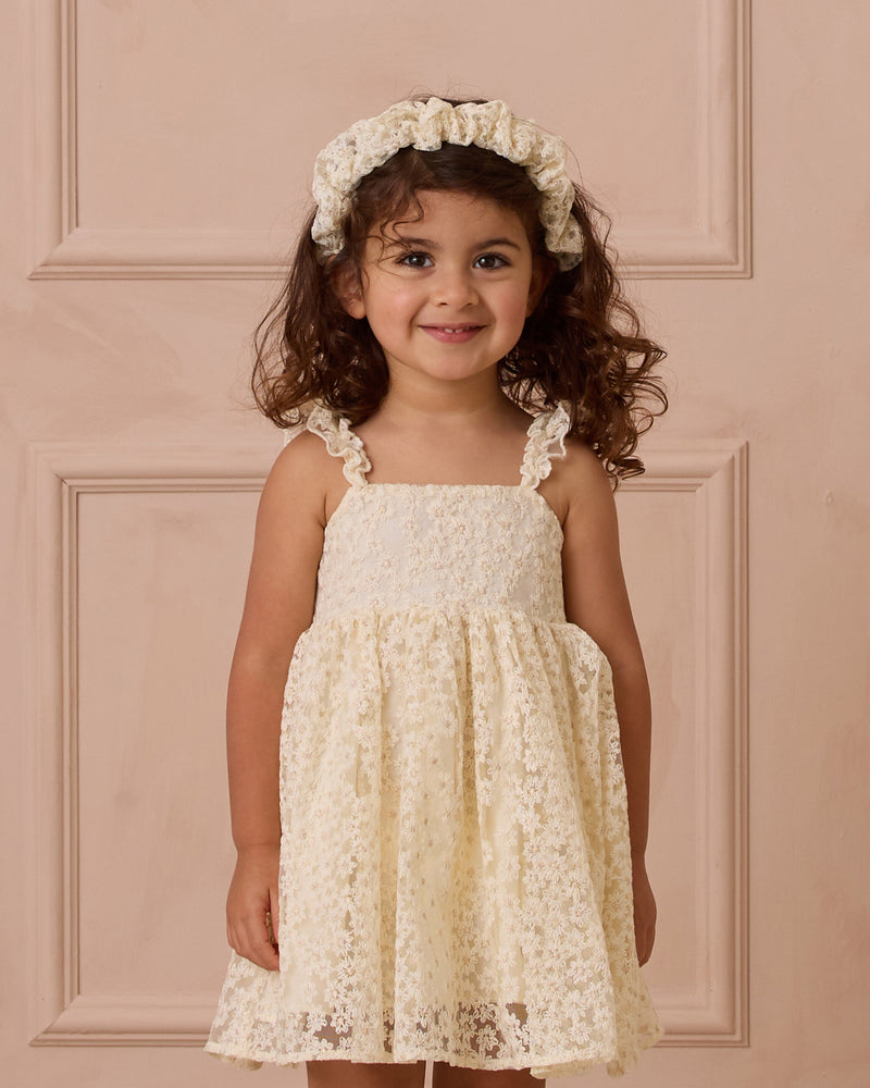 Mara Dress || Embroidered Daisy Tulle