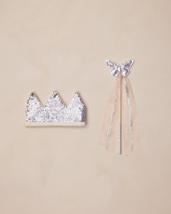 Crown + Wand || Silver Sequin