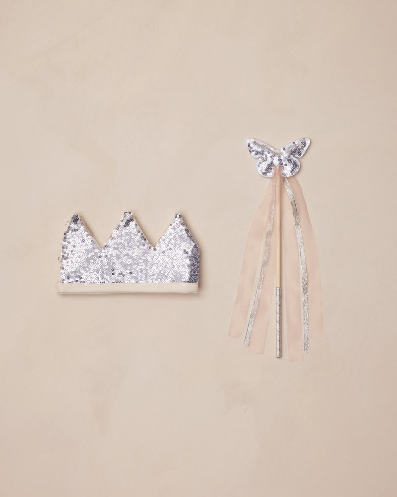 Crown + Wand || Silver Sequin