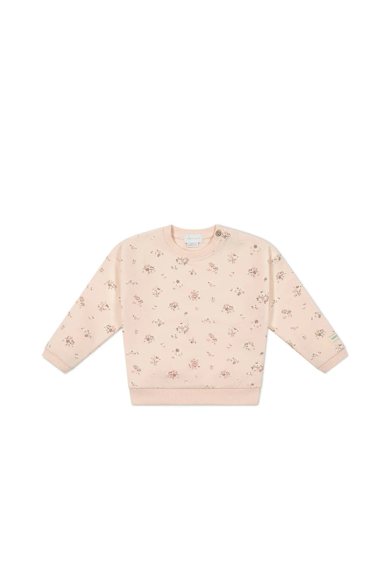 Organic Cotton Bobbie Sweatshirt - Petite Fleur Soft Peony