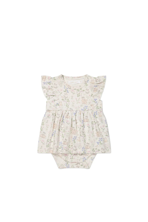 Organic Cotton Elianna Playsuit - Moons Garden Lavender