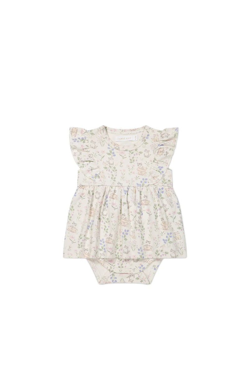 Organic Cotton Elianna Playsuit - Moons Garden Lavender