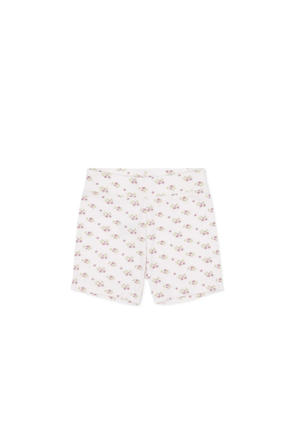 Organic Cotton Everyday Bike Short - Rose Floral Pink