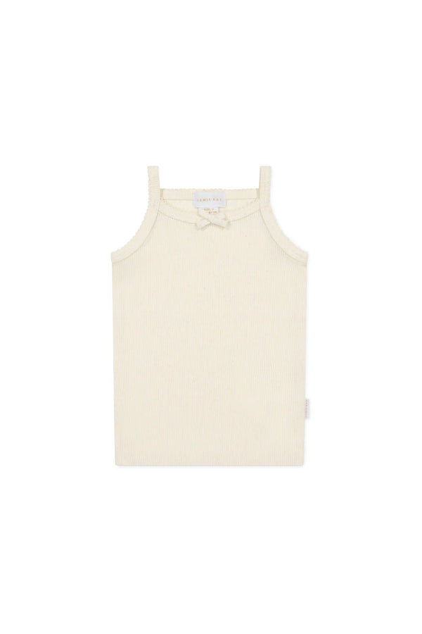 Organic Cotton Fine Rib Singlet - Lily Fleck