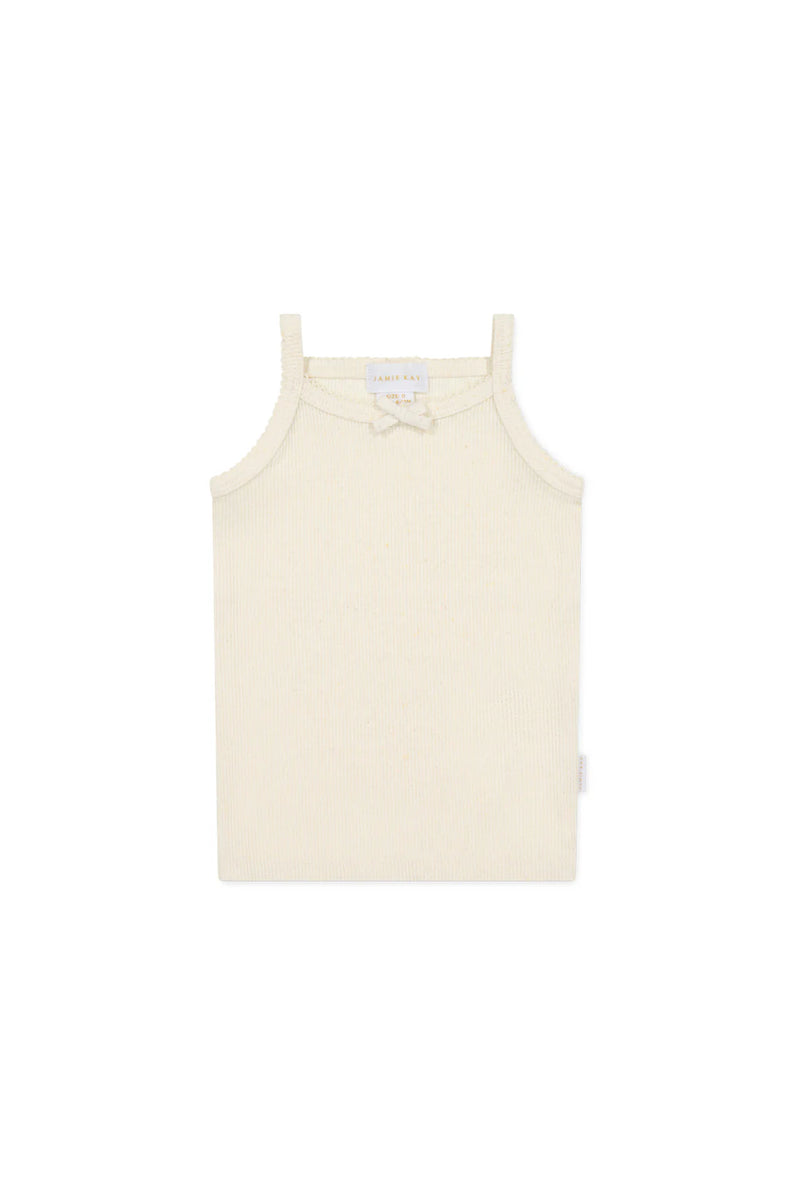 Organic Cotton Fine Rib Singlet - Lily Fleck