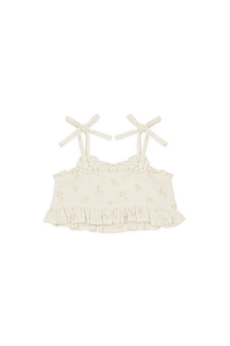 Organic Cotton Muslin Mirabel Top - Pauline Chamomile