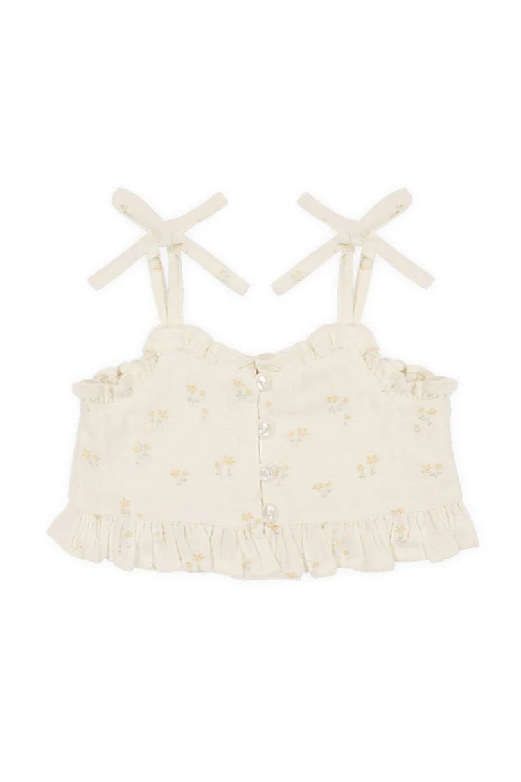 Organic Cotton Muslin Mirabel Top - Pauline Chamomile