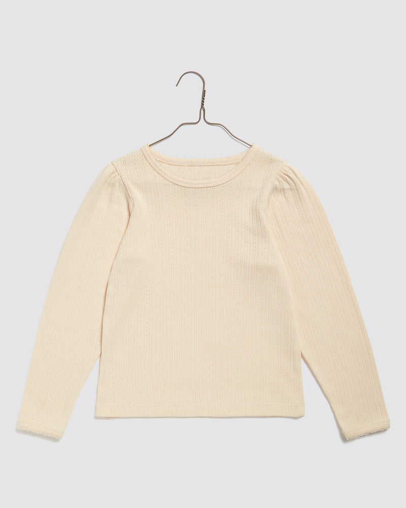 Organic Pointelle T-Shirt || Buttermilk