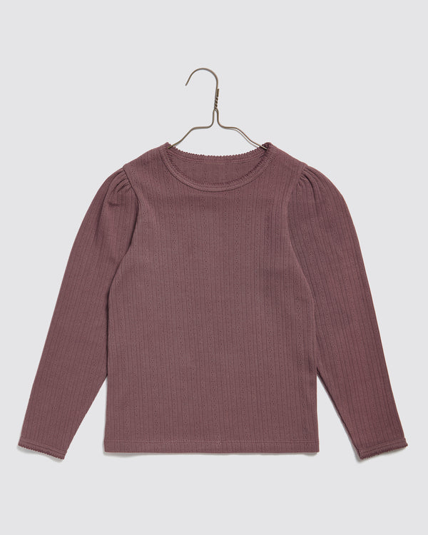 Organic Pointelle T-Shirt || Grape