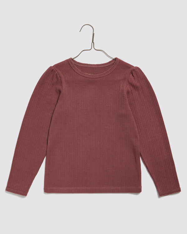 Organic Pointelle T-Shirt || Redcurrant