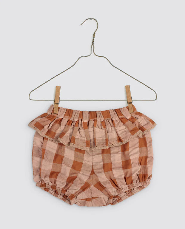 Poppy Frill Bloomers || Seersucker Gingham in Russet