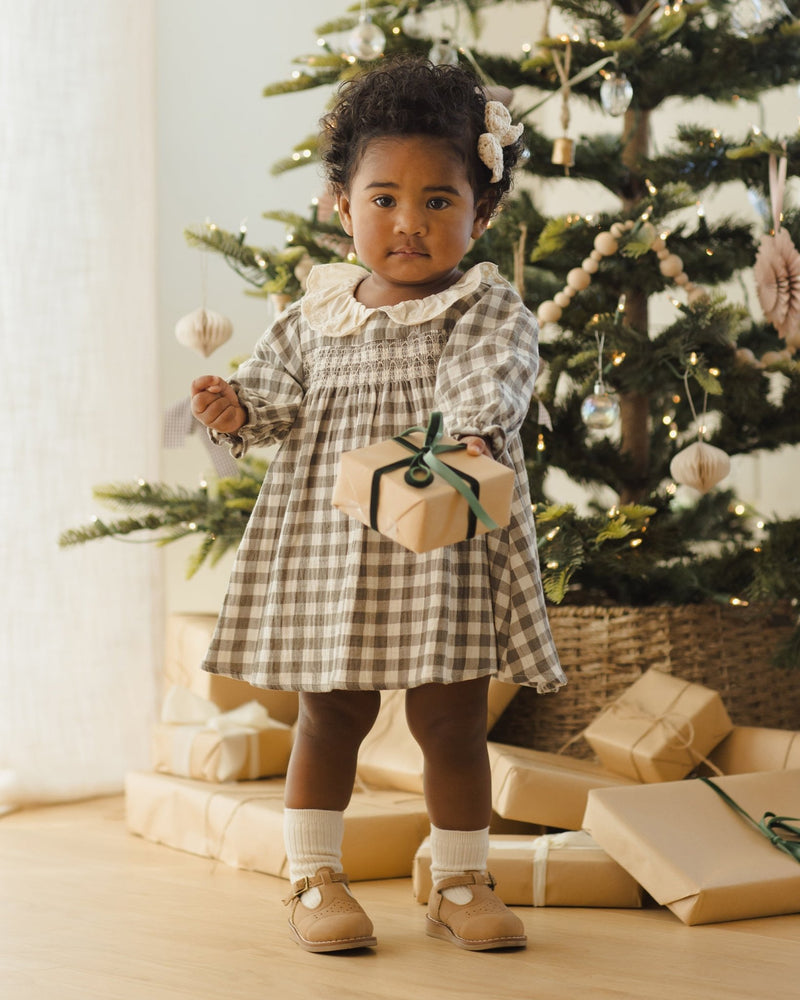 Callie Dress || Forest Check, Girls Dress, Quincy Mae - All The Little Bows