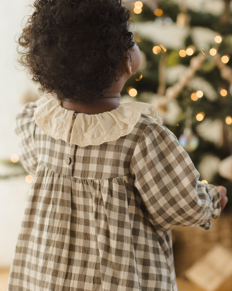 Callie Dress || Forest Check, Girls Dress, Quincy Mae - All The Little Bows