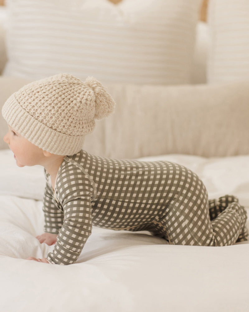 Bamboo Zip Footie || Forest Check, Baby Pajamas, Quincy Mae - All The Little Bows