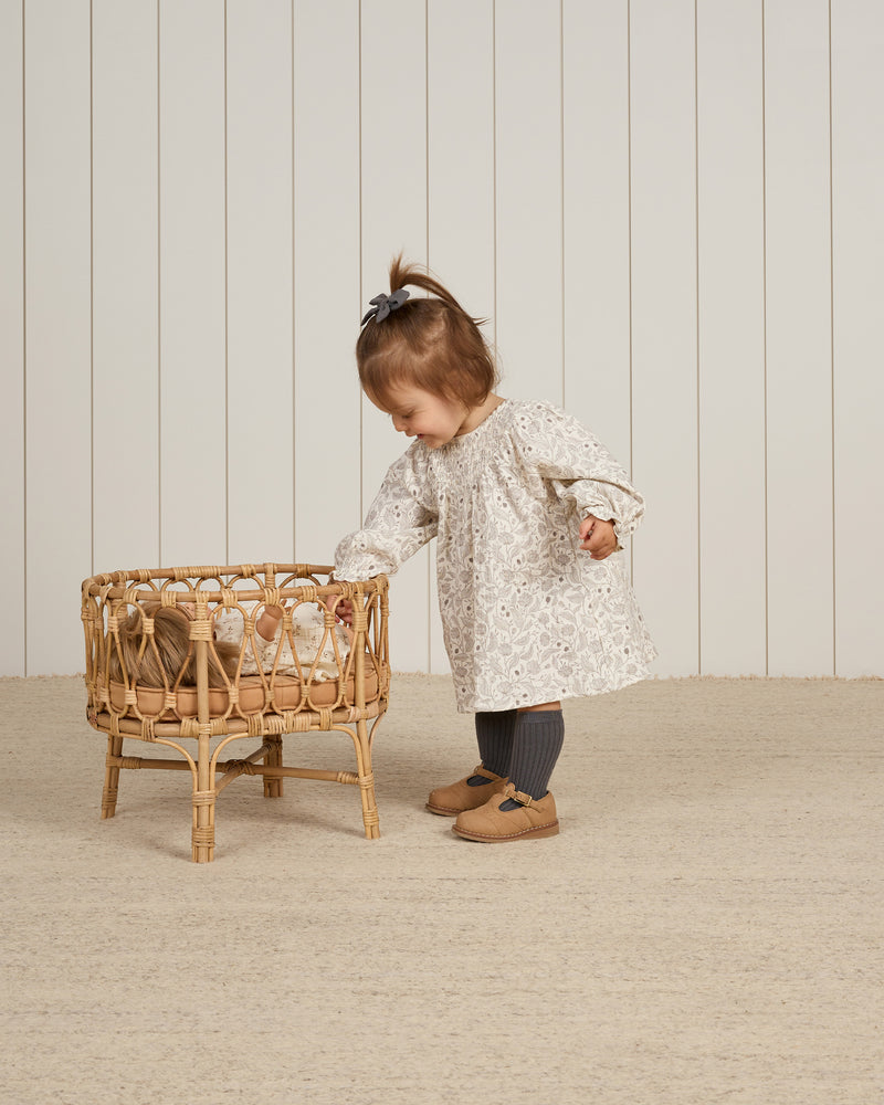 V Smocked Dress || Winter Floral