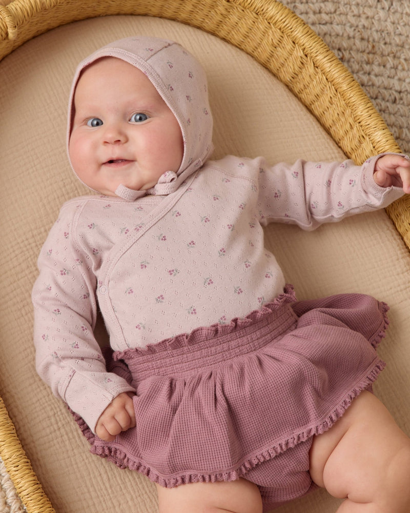 Side Snap Bodysuit || Lilac Ditsy, Baby/Toddler Girls Clothing, Quincy Mae - All The Little Bows