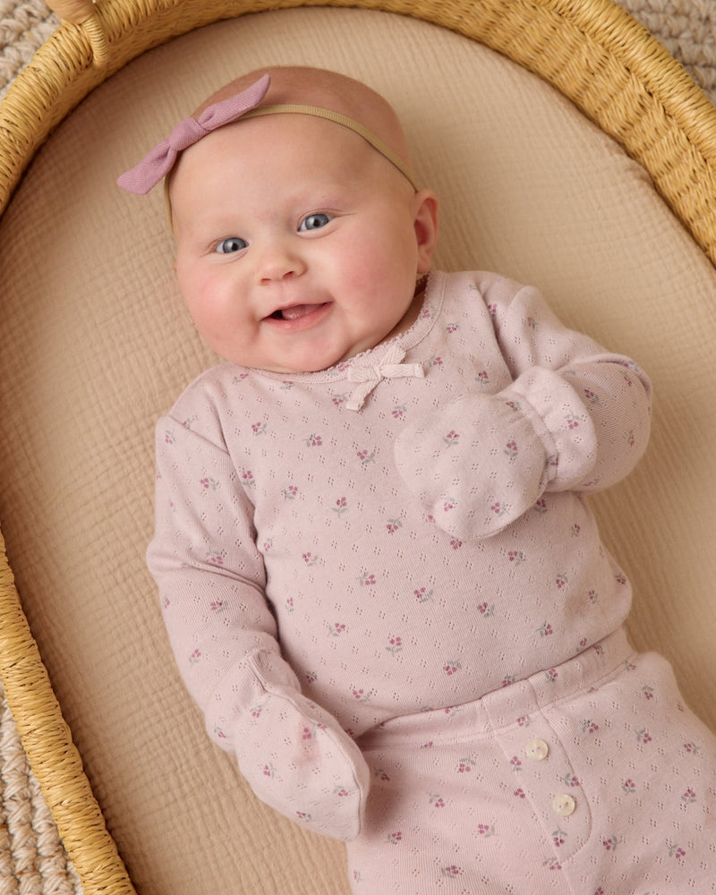 Pointelle Long Sleeve Tee + Legging || Lilac Ditsy, Baby/Toddler Girls Clothing, Quincy Mae - All The Little Bows
