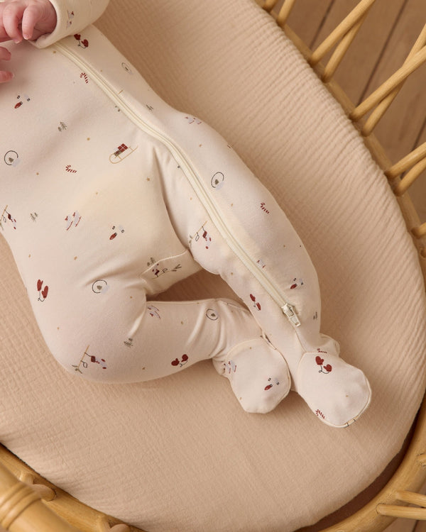 Bamboo Zip Footie || Winter Wonderland, Baby Pajamas, Quincy Mae - All The Little Bows