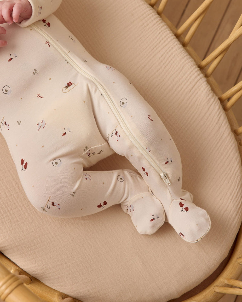 Bamboo Zip Footie || Winter Wonderland, Baby Pajamas, Quincy Mae - All The Little Bows