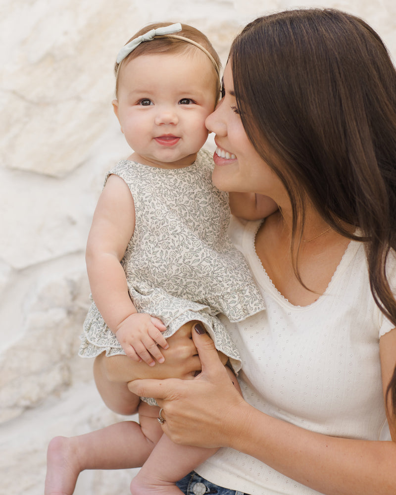 Ruffled Tulip Top + Bloomer Set || Green Garden