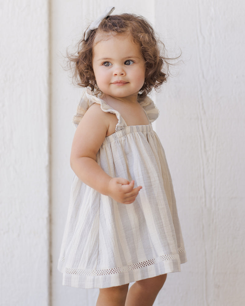 Ruffled Tank Dress || Sky Stripe