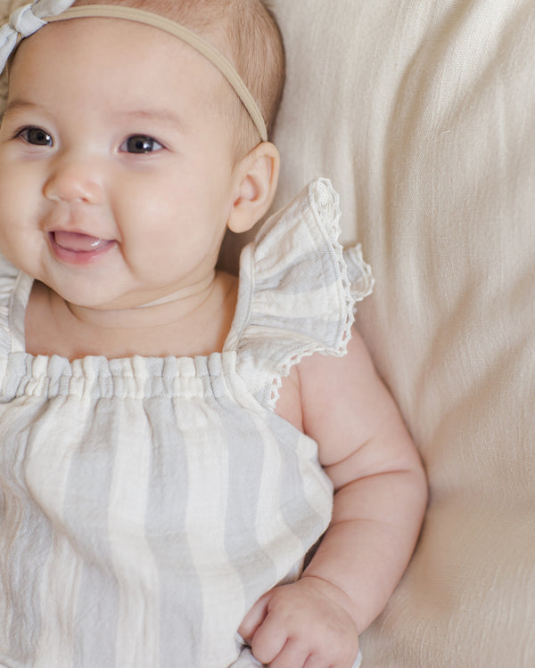 Bonnie Romper || Sky Stripe