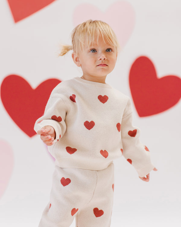 Heart Knit Sweater || Natural