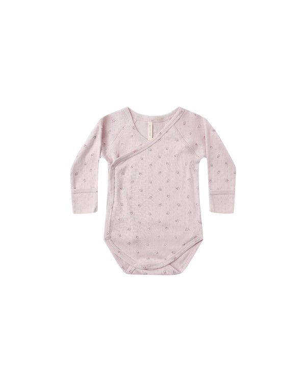 Side Snap Bodysuit || Lilac Ditsy, Baby/Toddler Girls Clothing, Quincy Mae - All The Little Bows