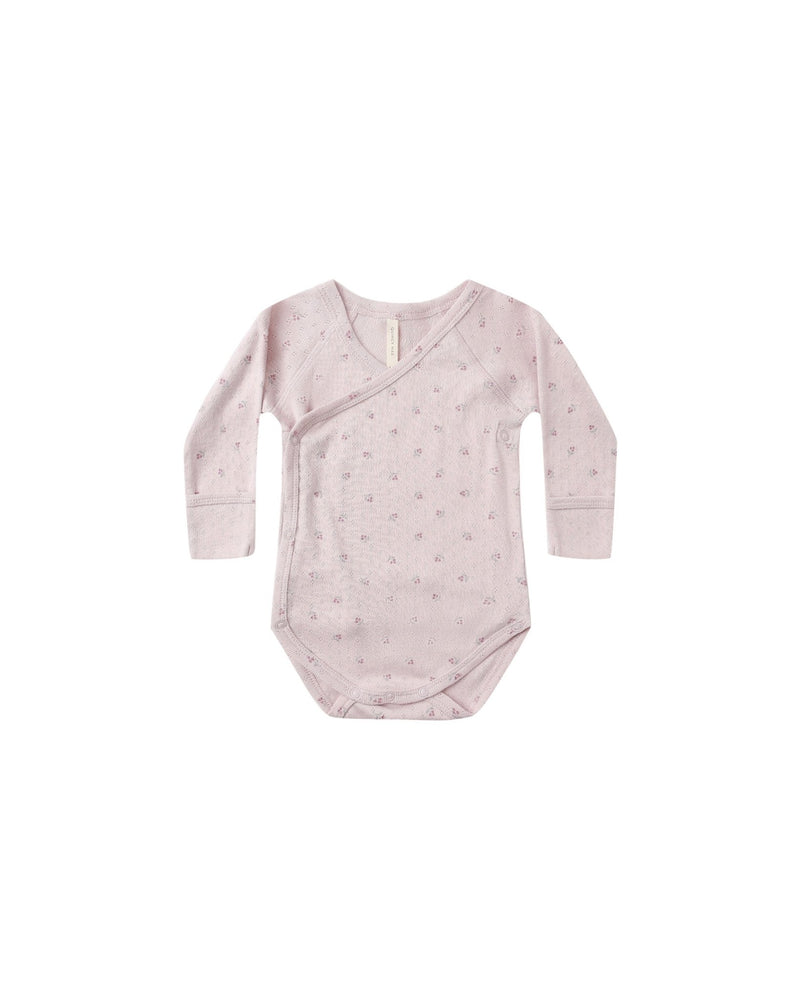 Side Snap Bodysuit || Lilac Ditsy, Baby/Toddler Girls Clothing, Quincy Mae - All The Little Bows