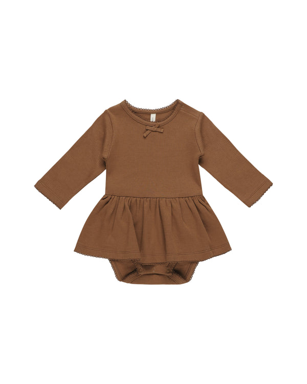 Pointelle Skirted Bodysuit || Cinnamon