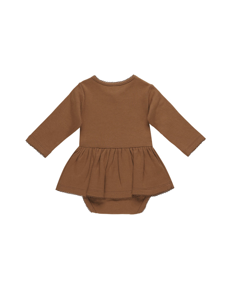 Pointelle Skirted Bodysuit || Cinnamon