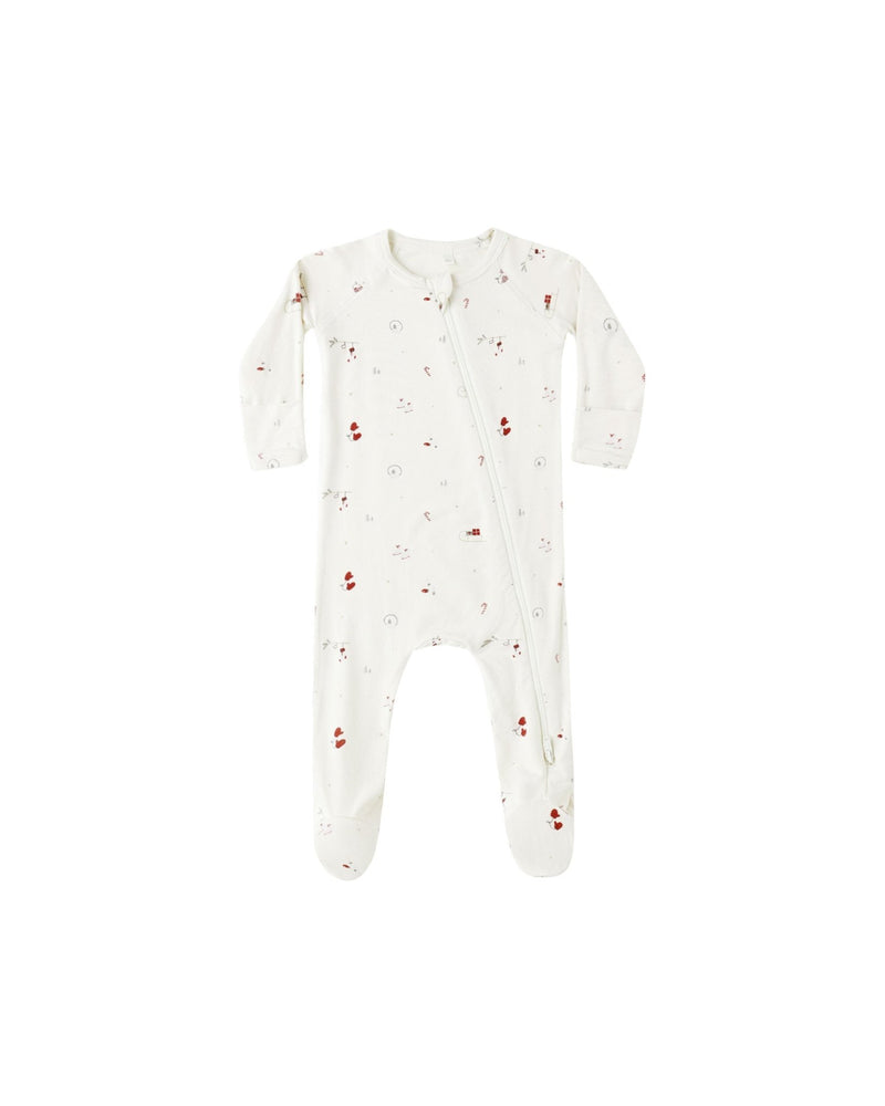 Bamboo Zip Footie || Winter Wonderland, Baby Pajamas, Quincy Mae - All The Little Bows