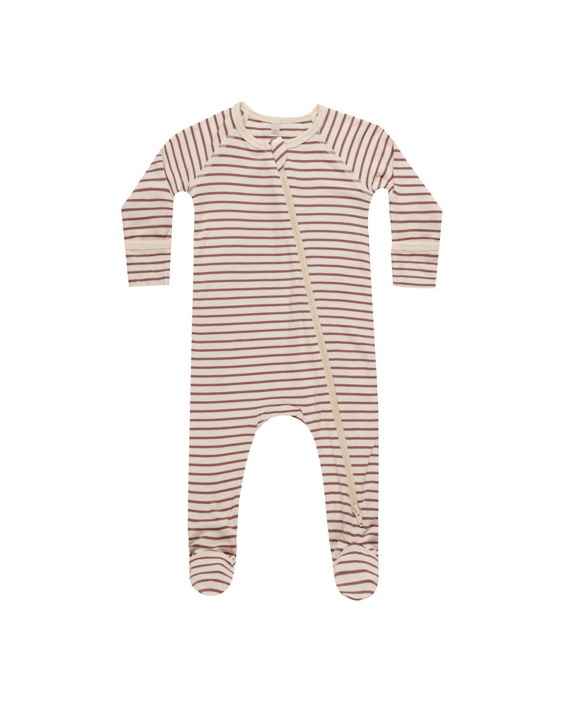 Bamboo Zip Footie || Candy Stripe