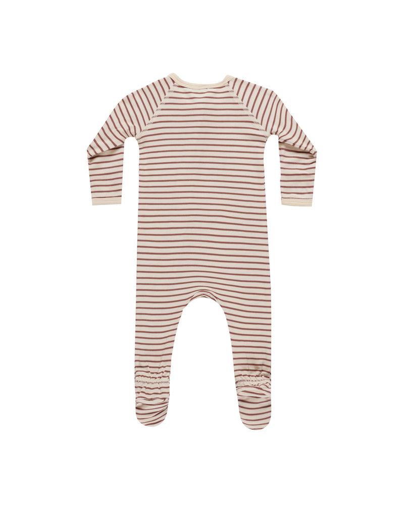 Bamboo Zip Footie || Candy Stripe