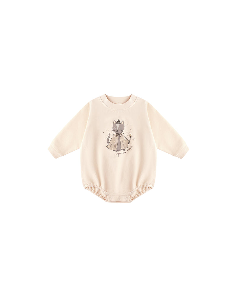 Crewneck Bubble Romper || Magic Cat