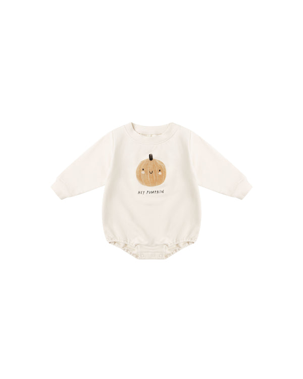 Crewneck Bubble Romper || Pumpkin