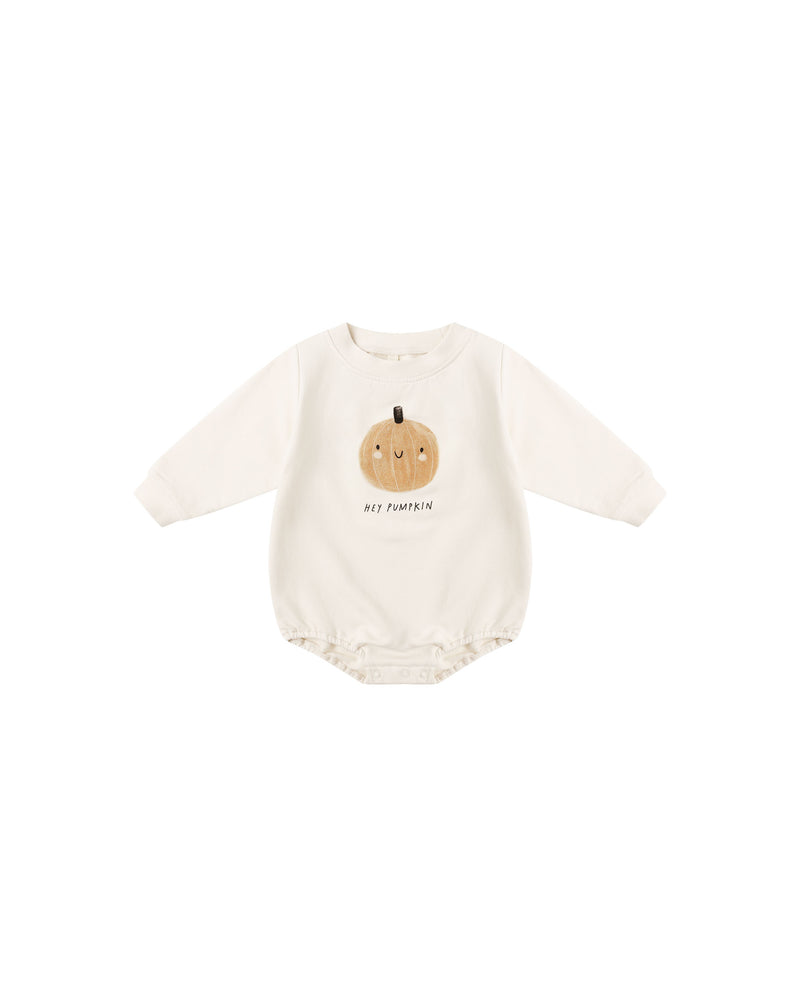 Crewneck Bubble Romper || Pumpkin