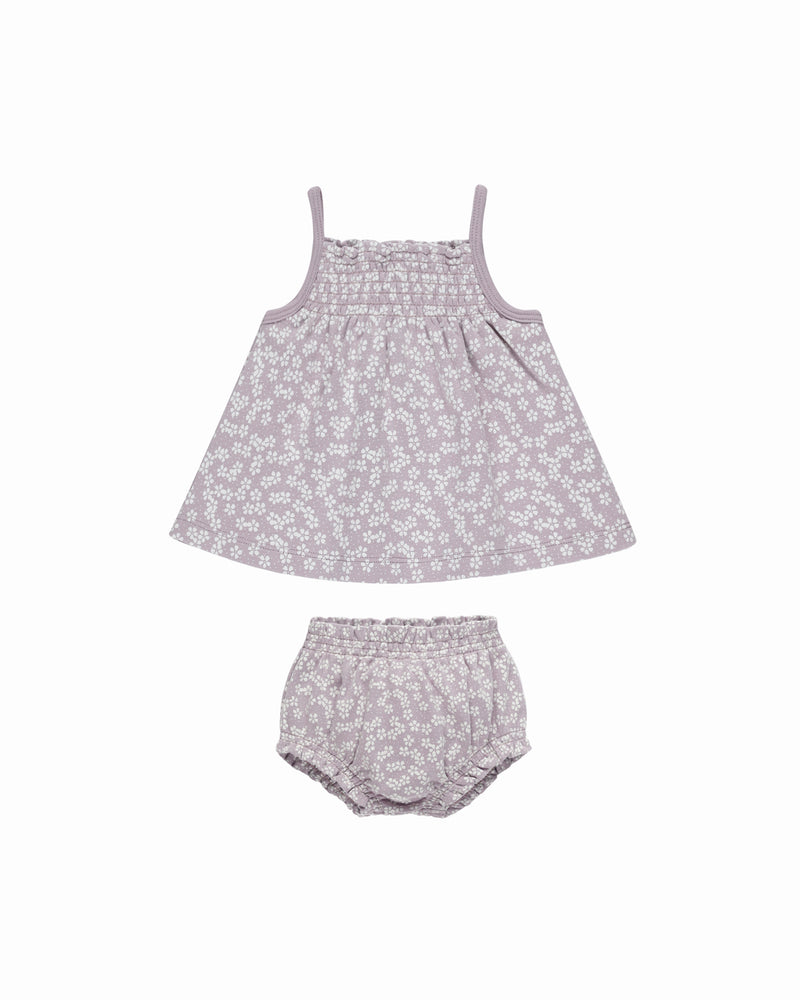 Smocked Tank + Bloomer Set || Lavender Ditsy