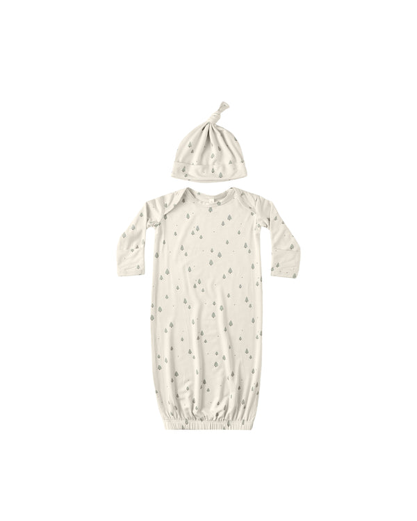 Bamboo Baby Gown + Hat Set || Trees