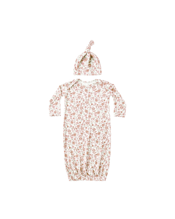 Bamboo Baby Gown + Hat Set || Bloom