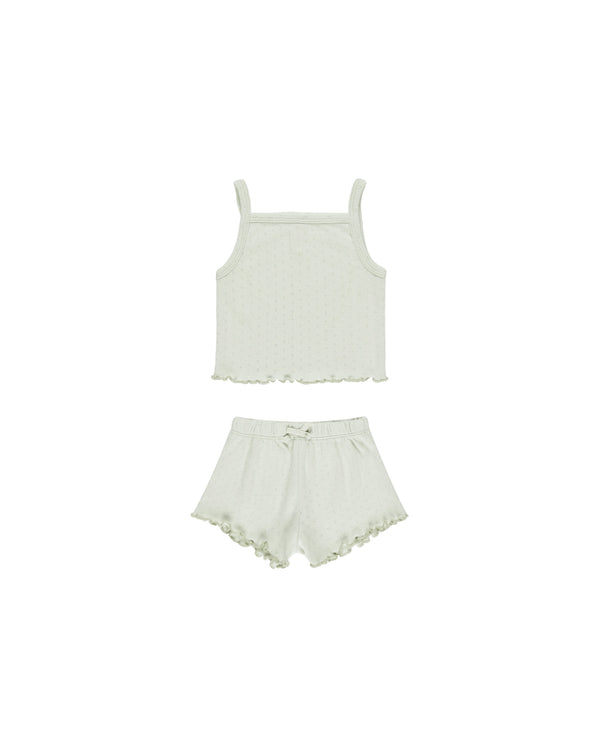 Pointelle Tank + Shortie Set || Mint