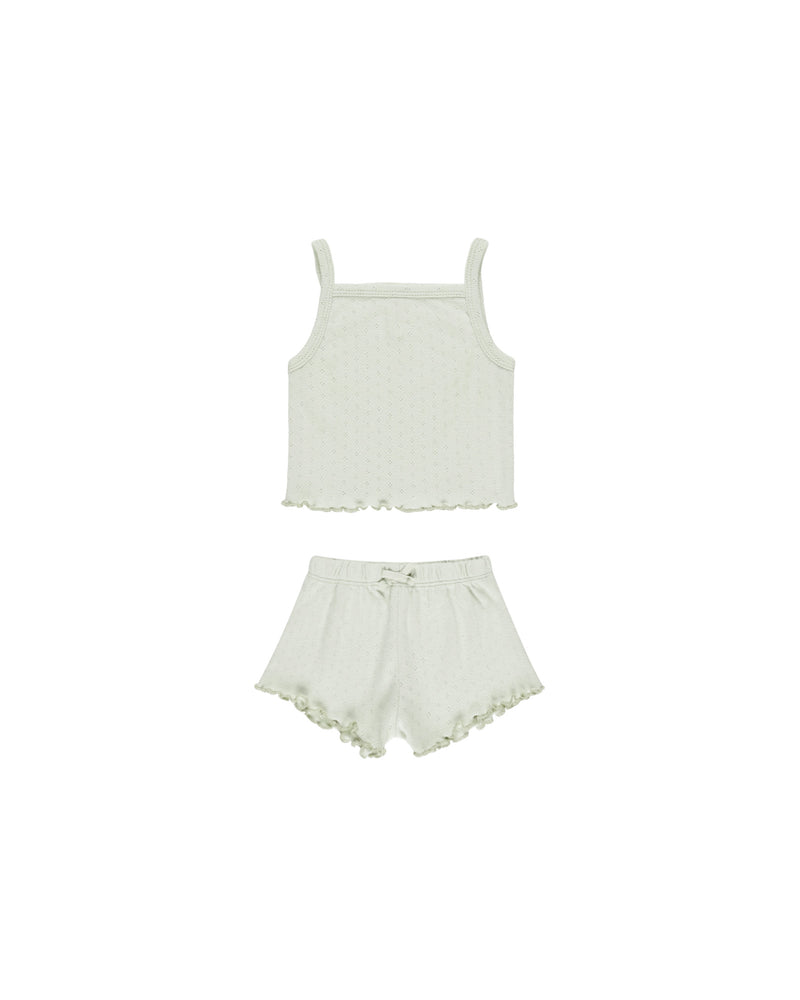 Pointelle Tank + Shortie Set || Mint