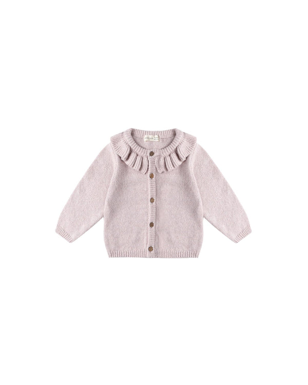Ruffle Collar Cardigan || Lilac, Baby/Toddler Girls Clothing, Quincy Mae - All The Little Bows